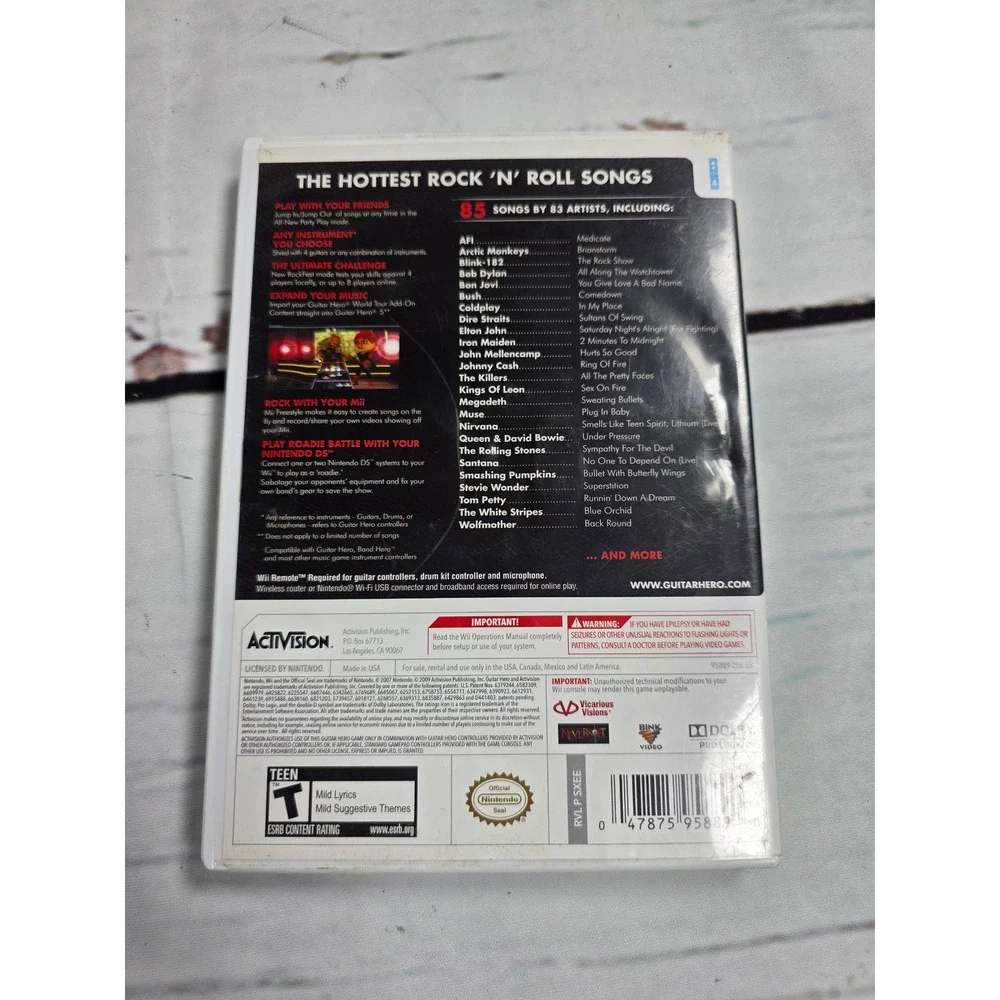 Guitar Hero 5 Nintendo Wii CIB Activision
